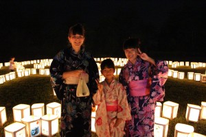 Eve Corbett '17 (L) with her Japanese host sisters. Seve is spending her junior year in --- Japan.